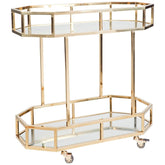CAFE Lighting & Living Brooklyn Mirrored Bar Cart Gold